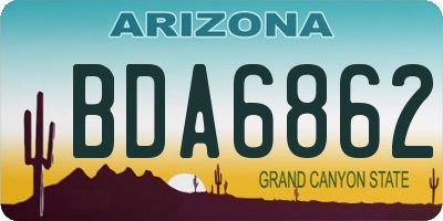 AZ license plate BDA6862