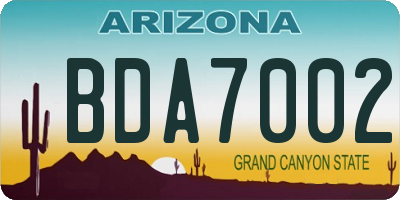 AZ license plate BDA7002