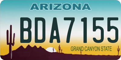 AZ license plate BDA7155