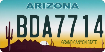 AZ license plate BDA7714