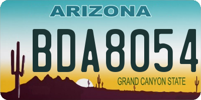 AZ license plate BDA8054