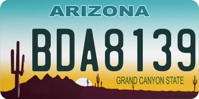 AZ license plate BDA8139