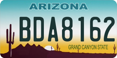 AZ license plate BDA8162