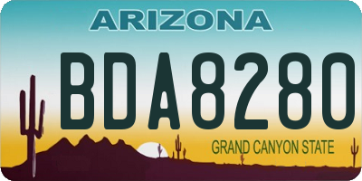 AZ license plate BDA8280