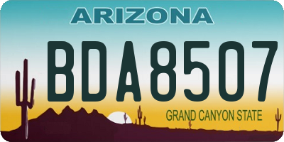 AZ license plate BDA8507