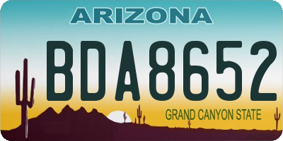 AZ license plate BDA8652