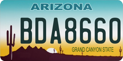 AZ license plate BDA8660