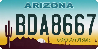 AZ license plate BDA8667