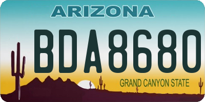 AZ license plate BDA8680