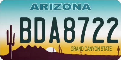 AZ license plate BDA8722