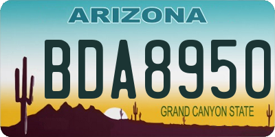 AZ license plate BDA8950