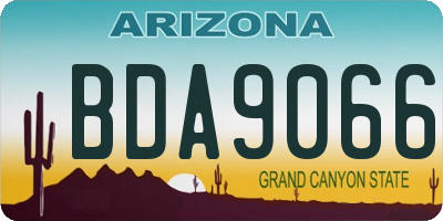 AZ license plate BDA9066