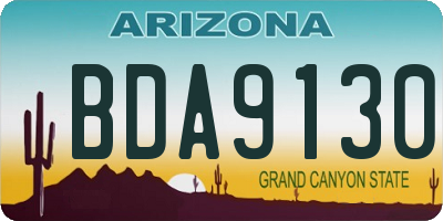 AZ license plate BDA9130