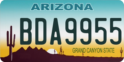 AZ license plate BDA9955