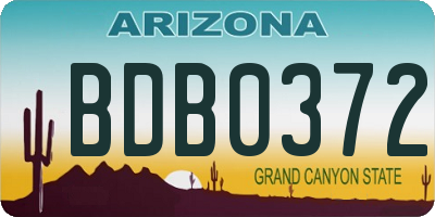 AZ license plate BDB0372