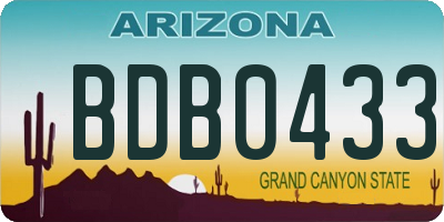 AZ license plate BDB0433