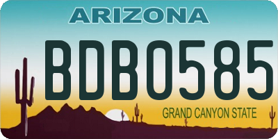 AZ license plate BDB0585