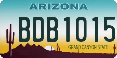 AZ license plate BDB1015