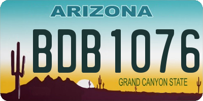 AZ license plate BDB1076