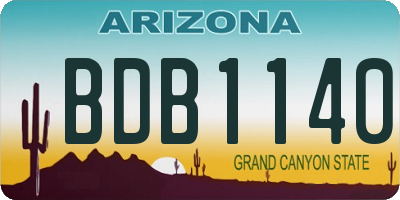 AZ license plate BDB1140