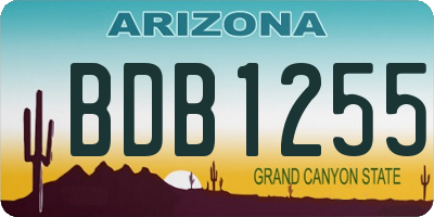 AZ license plate BDB1255