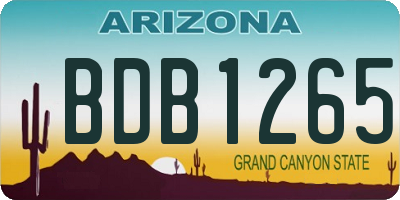 AZ license plate BDB1265