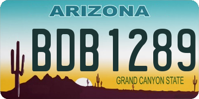 AZ license plate BDB1289