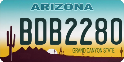 AZ license plate BDB2280