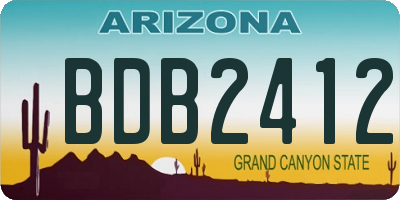 AZ license plate BDB2412