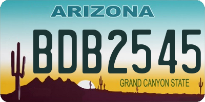 AZ license plate BDB2545