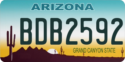 AZ license plate BDB2592