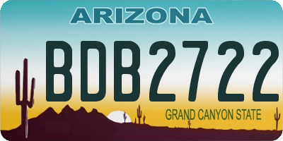 AZ license plate BDB2722