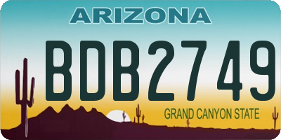 AZ license plate BDB2749