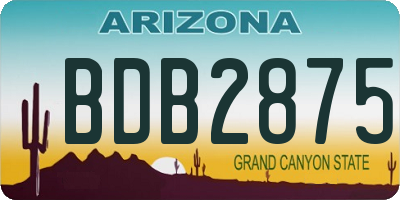 AZ license plate BDB2875