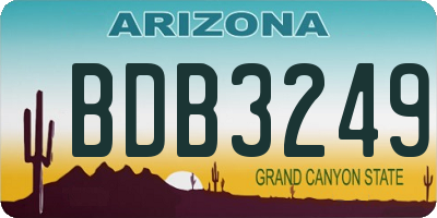 AZ license plate BDB3249