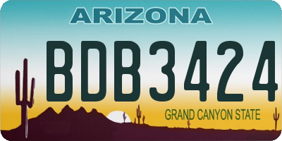 AZ license plate BDB3424