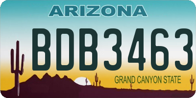 AZ license plate BDB3463