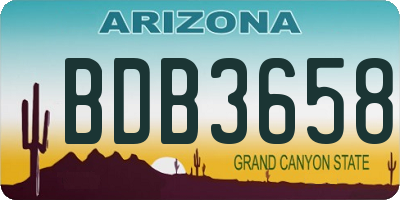 AZ license plate BDB3658