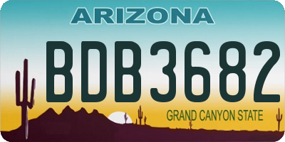 AZ license plate BDB3682