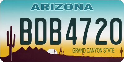 AZ license plate BDB4720