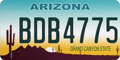 AZ license plate BDB4775