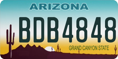 AZ license plate BDB4848