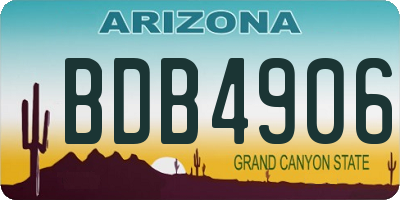 AZ license plate BDB4906