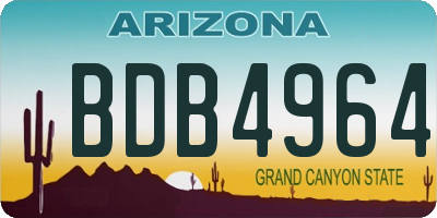 AZ license plate BDB4964