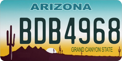 AZ license plate BDB4968