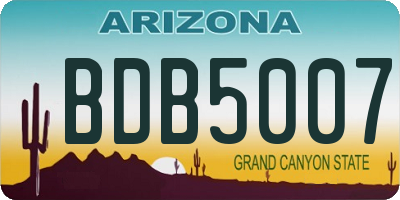 AZ license plate BDB5007