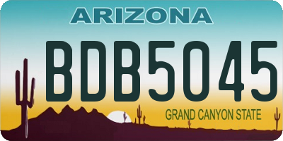 AZ license plate BDB5045