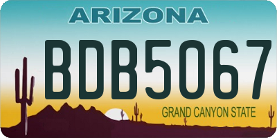 AZ license plate BDB5067