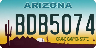 AZ license plate BDB5074