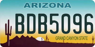 AZ license plate BDB5096